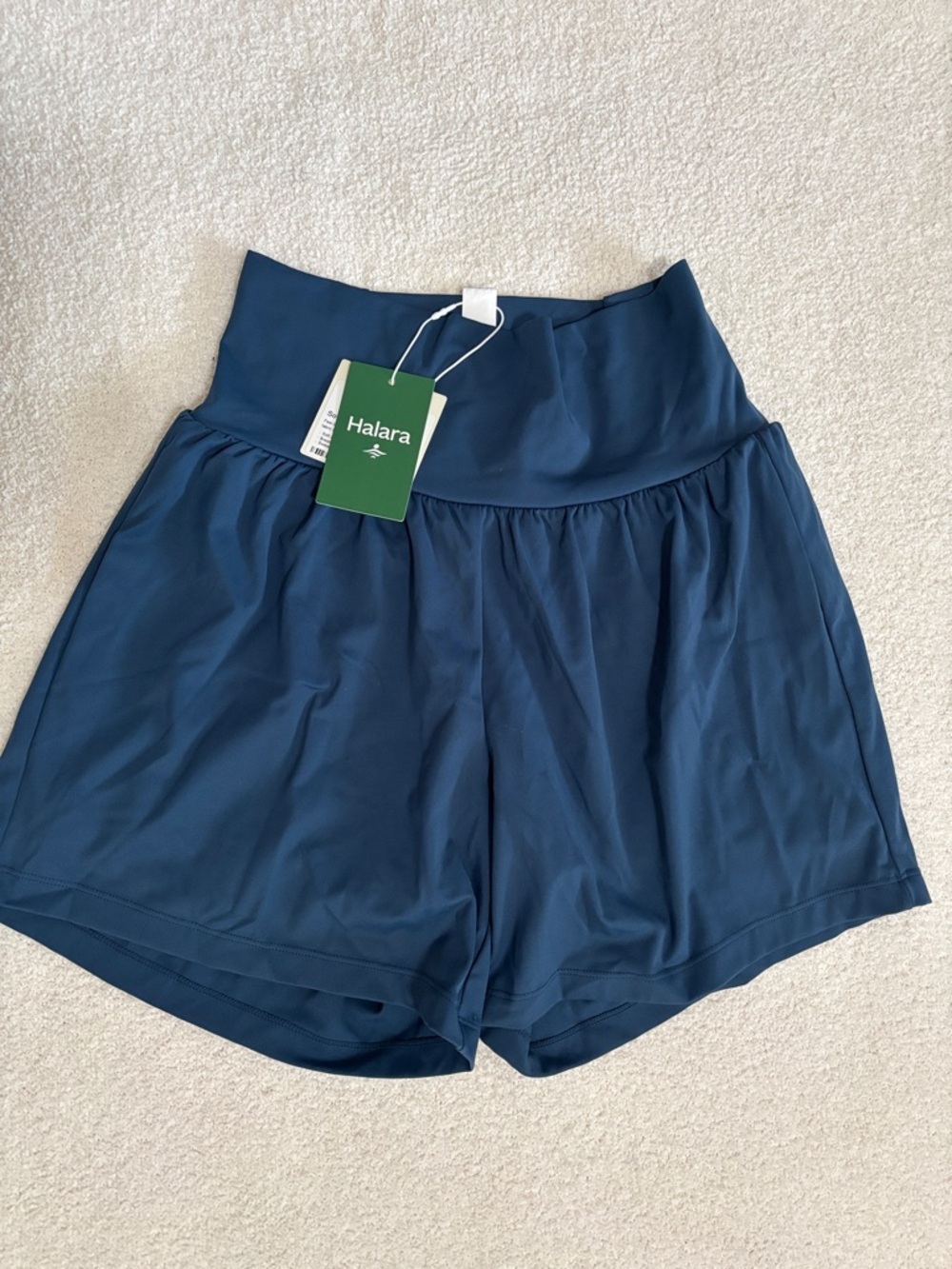 HALARA High-Waist Navy Athletic Shorts